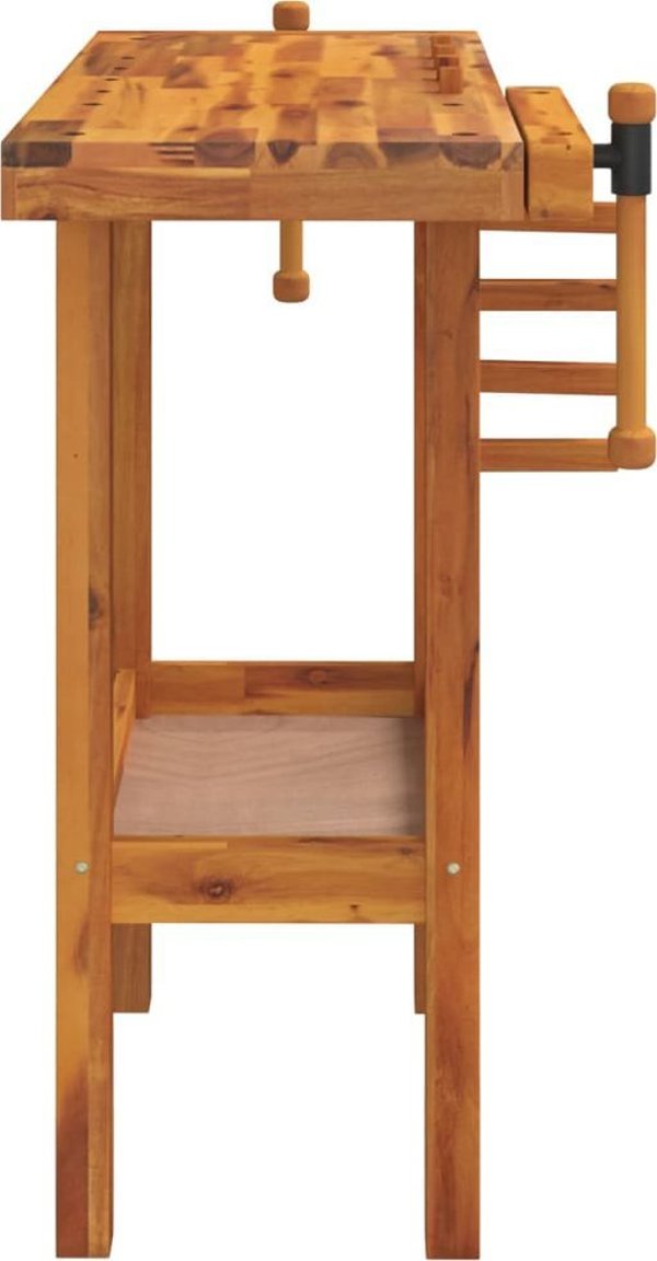 vidaXL Τραπέζι εργασίας με σφιγκτήρες, 92x48x83 εκ., ξύλο ακασίας