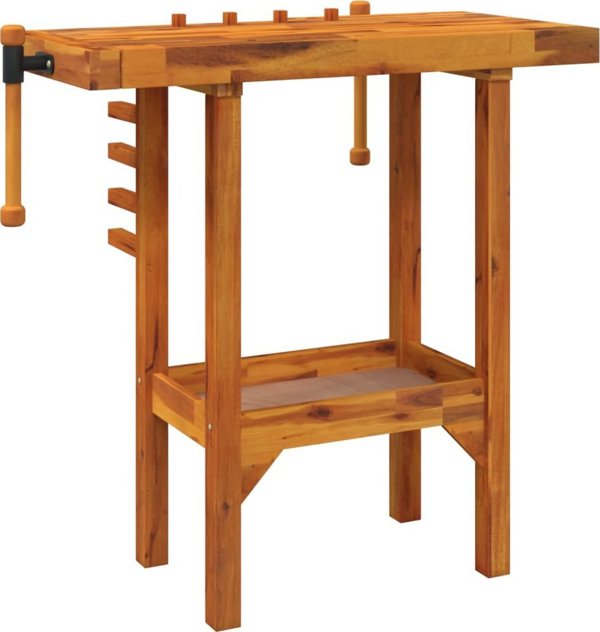 vidaXL Τραπέζι εργασίας με σφιγκτήρες, 92x48x83 εκ., ξύλο ακασίας
