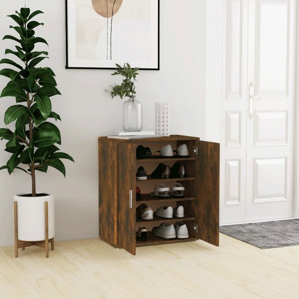 vidaXL Ντουλάπι Παπουτσιών, Καπνισμένο Δρυς, 60x35x70 εκ
