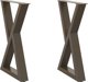 vidaXL Ποδια τραπεζιου, 2 τεμ., φυσικο ατσάλι
