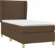 vidaXL Κρεβάτι kontynentalne με στρώμα, καφέ, ύφασμα, 90x200 εκ.