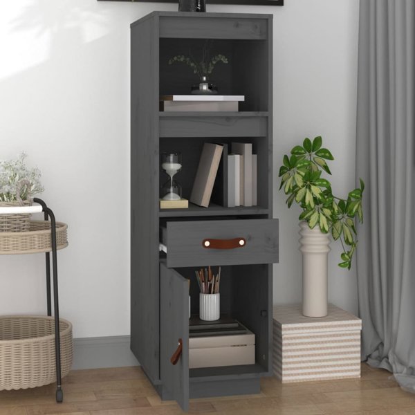 vidaXL Ράφι, γκρι, 34x40x108,5 εκ., από μασίφ πεύκο