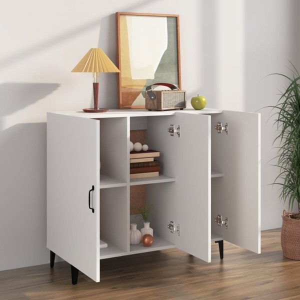 vidaXL Szafka, λευκή, 90x34x80 εκ, υλικό από ξύλο