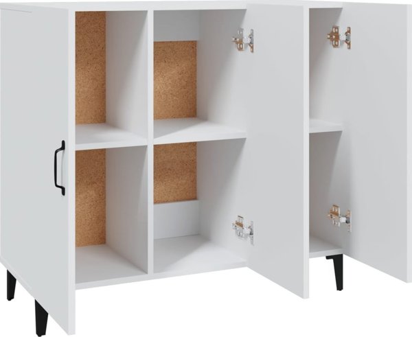 vidaXL Szafka, λευκή, 90x34x80 εκ, υλικό από ξύλο