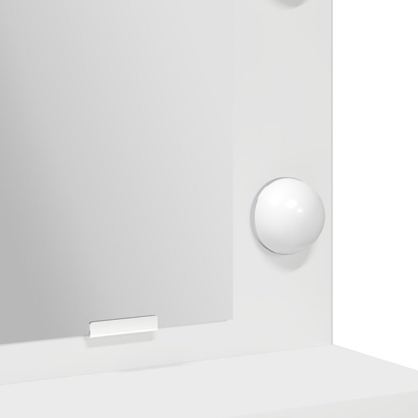 vidaXL Καθρέπτης από Λευκό Μηχανικό Ξύλο 50 x 41 x 135 cm