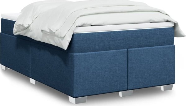 vidaXL Κρεβάτι Continental με στρώμα, μπλε, ύφασμα 120x200 cm
