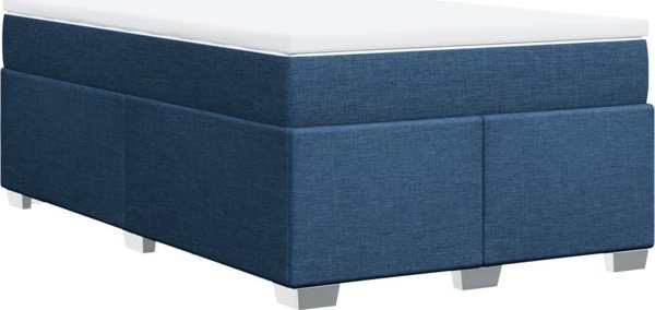 vidaXL Κρεβάτι Continental με στρώμα, μπλε, ύφασμα 120x200 cm