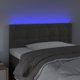 vidaXL Zaglowek do lozkou me LED, skouro gkri, 100x5x78/88 cm, aksamit