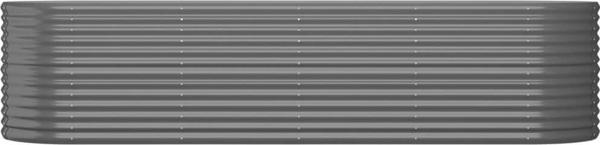 vidaXL vidaXL Donica ogrodowa, malowana proszkowo stal, 296x80x68 cm, szara