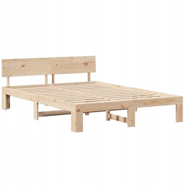 vidaXL Πλαίσιο Κρεβατιού από Ξύλο Πεύκου, 140x200 cm, Φυσικό Χρώμα