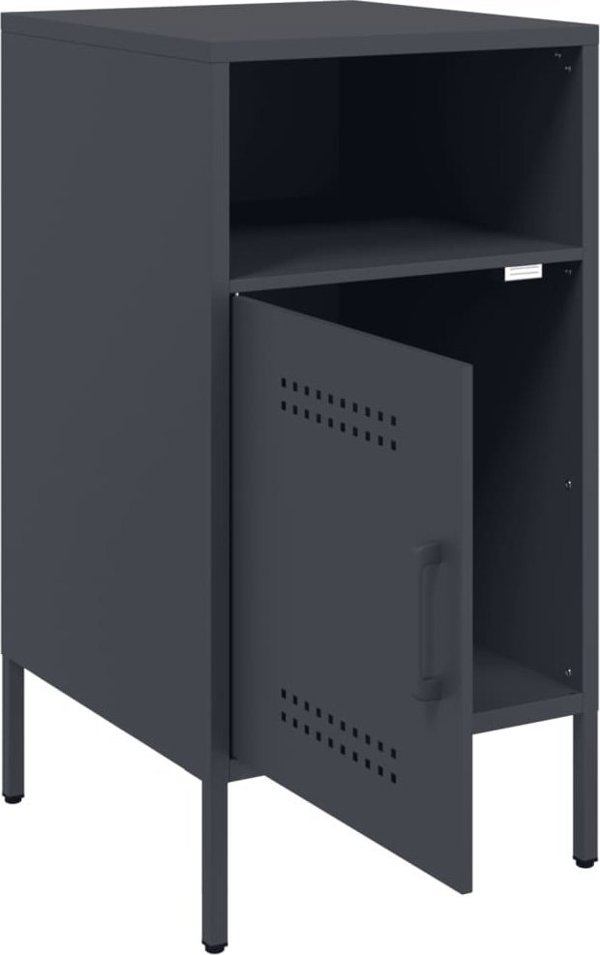 vidaXL Szafka nocna, antracyt, 36x39x68 cm, stal