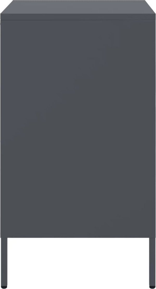 vidaXL Szafka nocna, antracyt, 36x39x68 cm, stal