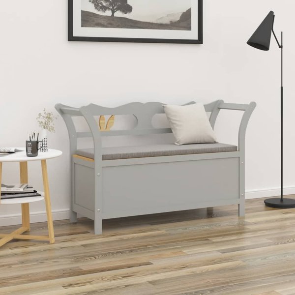 vidaXL Πάγκος, γκρι, 107x45x75,5 cm, μασίφ ξύλο έλατου
