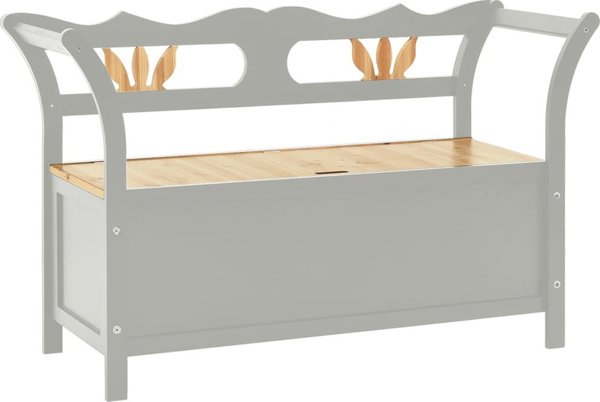 vidaXL Πάγκος, γκρι, 107x45x75,5 cm, μασίφ ξύλο έλατου