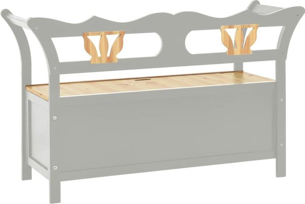 vidaXL Πάγκος, γκρι, 107x45x75,5 cm, μασίφ ξύλο έλατου