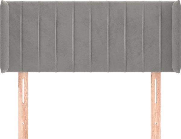 vidaXL Κεφαλάρι uszak, ανοιχτό γκρι, 93x16x78/88 cm, βελούδο