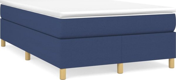 vidaXL Kρεβάτι continental, μπλε, με επένδυση ύφασμα, 120x200 εκ.