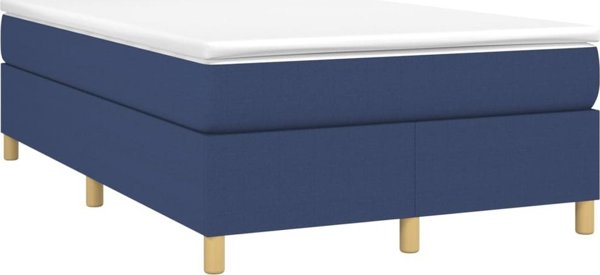 vidaXL Kρεβάτι continental, μπλε, με επένδυση ύφασμα, 120x200 εκ.