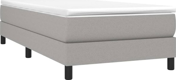 vidaXL Κρεβάτι continental, ανοιχτό γκρι, επενδυμένο με ύφασμα, 100x200 εκ.