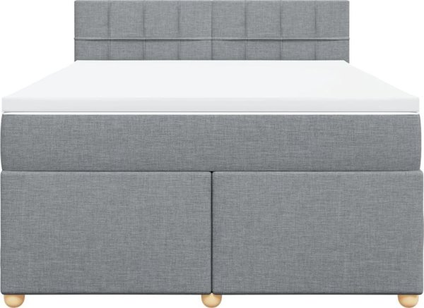 vidaXL Κρεβάτι continental με στρώμα ανοιχτό γκρι ύφασμα 140x190 εκ.