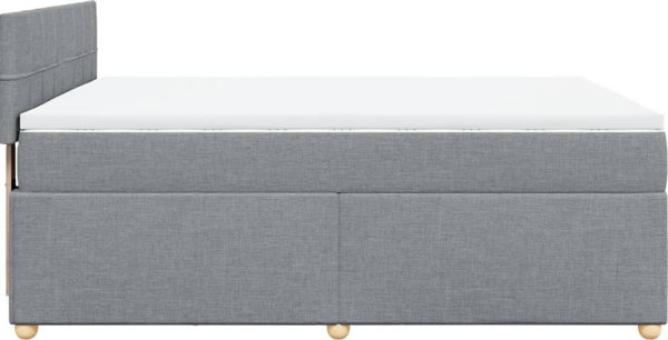 vidaXL Κρεβάτι continental με στρώμα ανοιχτό γκρι ύφασμα 140x190 εκ.