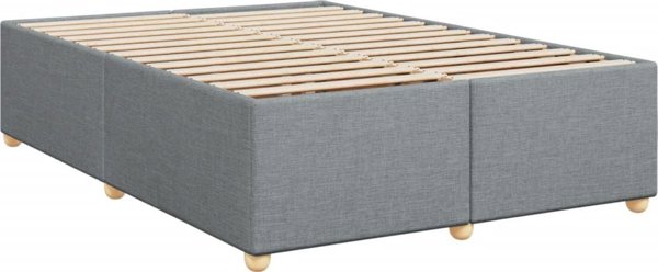 vidaXL Κρεβάτι continental με στρώμα ανοιχτό γκρι ύφασμα 140x190 εκ.