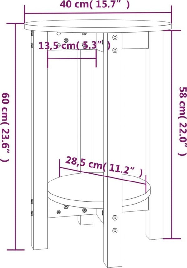 vidaXL vidaXL Stolik kawowy, szary,  40x60 cm, lite drewno sosnowe