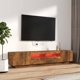 vidaXL Σετ 2 ντουλάπια τηλεόρασης με φωτισμό LED, καπνιστή βελανιδιά