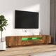 vidaXL Σετ 2 ντουλάπια τηλεόρασης με φωτισμό LED, καπνιστή βελανιδιά