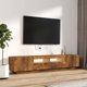 vidaXL Σετ 2 ντουλάπια τηλεόρασης με φωτισμό LED, καπνιστή βελανιδιά