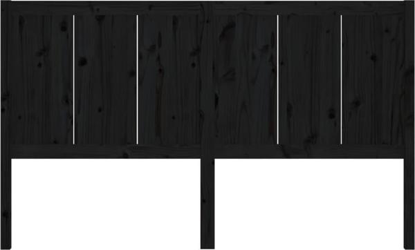 vidaXL Wezglowie lozka, czarne, 205,5x4x100 cm, lite drewno sosnowe