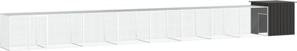 vidaXL Κλουβί για κοτόπουλα, ανθρακί, 900x91x100 cm, ατσάλι