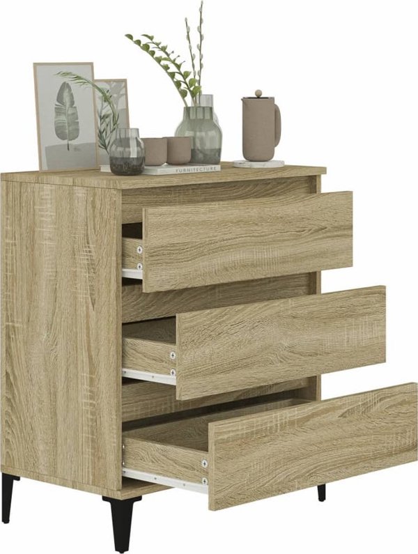 vidaXL Συρταριέρα Sonoma Δρυς, 60x35x70 cm, από ξύλο και συνθετικό υλικό
