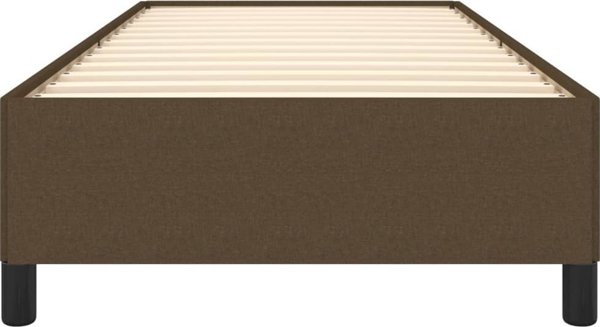 vidaXL Rama κρεβατιού, σκούρο καφέ, 90x200 cm, επενδυμένη με ύφασμα