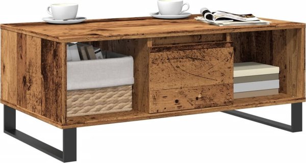 vidaXL Stolik kawowy, stare drewno, 90x50x36,5 cm