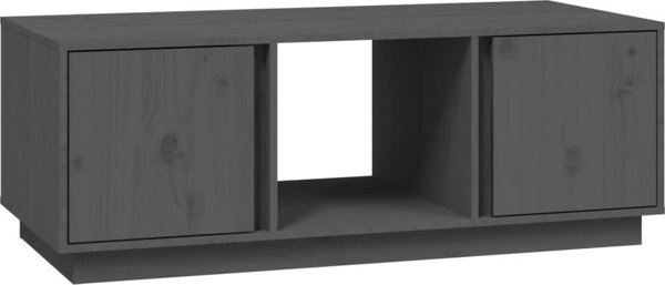vidaXL Stolik kawowy, szary, 110x50x40 cm, lite drewno sosnowe