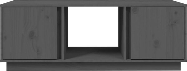 vidaXL Stolik kawowy, szary, 110x50x40 cm, lite drewno sosnowe