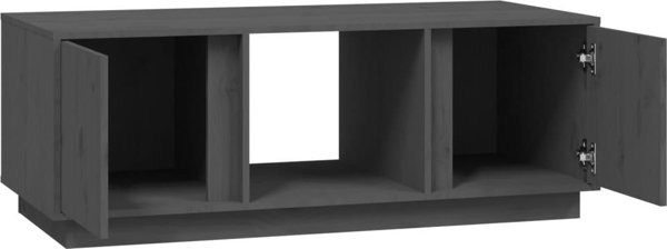vidaXL Stolik kawowy, szary, 110x50x40 cm, lite drewno sosnowe