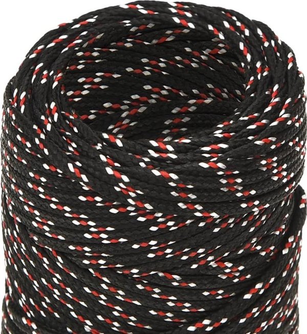 vidaXL Ναυτικό σχοινί, μαύρο, 2 mm, 250 m, πολυπροπυλένιο