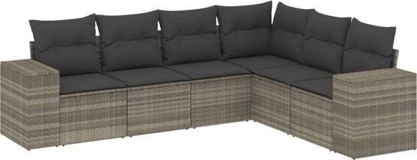vidaXL vidaXL 6-cz. zestaw mebli ogrodowych, z poduszkami, jasnoszary