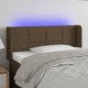 vidaXL Κεφαλάρι κρεβατιού με LED, σκούρο καφέ, 83x16x78/88 εκ., ύφασμα