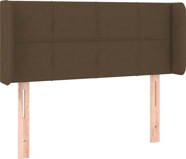 vidaXL Κεφαλάρι κρεβατιού με LED, σκούρο καφέ, 83x16x78/88 εκ., ύφασμα
