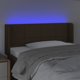 vidaXL Κεφαλάρι κρεβατιού με LED, σκούρο καφέ, 83x16x78/88 εκ., ύφασμα