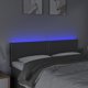 vidaXL Κεφαλάρι για κρεβάτι με LED σκούρο γκρι 144x5x78/88 εκ ύφασμα