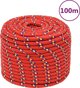 vidaXL Linka zeglarska, kokkino, 14 mm, 100 m, polipropylen