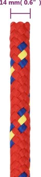 vidaXL Linka zeglarska, kokkino, 14 mm, 100 m, polipropylen