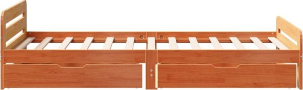 vidaXL Κά FRAME κρεβατιού χωρίς στρώμα, κεχριμπαρί καφέ, 75x190 εκ., πεύκο