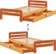 vidaXL Κά FRAME κρεβατιού χωρίς στρώμα, κεχριμπαρί καφέ, 75x190 εκ., πεύκο