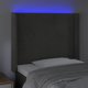 vidaXL Zaglowek do lozka z LED ciemnoszary 103x16x118/128 cm aksamit