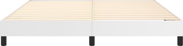 vidaXL Λευκό κρεβάτι continental 160x200 cm με συνθετικό δέρμα